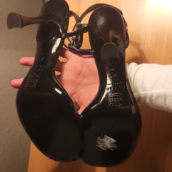 BY FAR - embossed touch-strap 110mm sandals size 9 - Picture 8 of 9